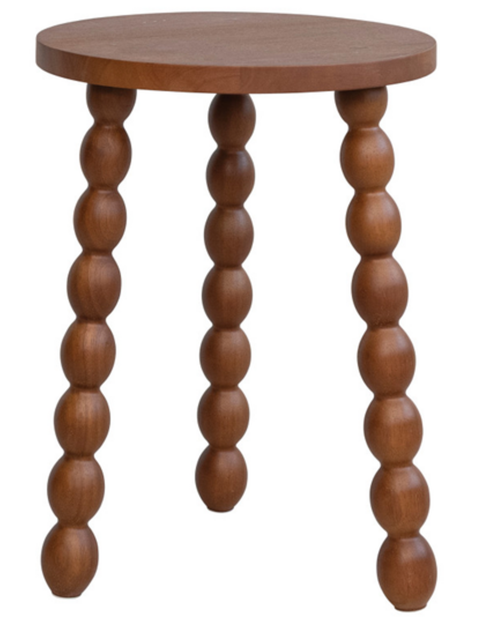Walnut Finish Rubberwood Table with Turned Legs