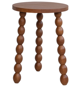 Walnut Finish Rubberwood Table with Turned Legs