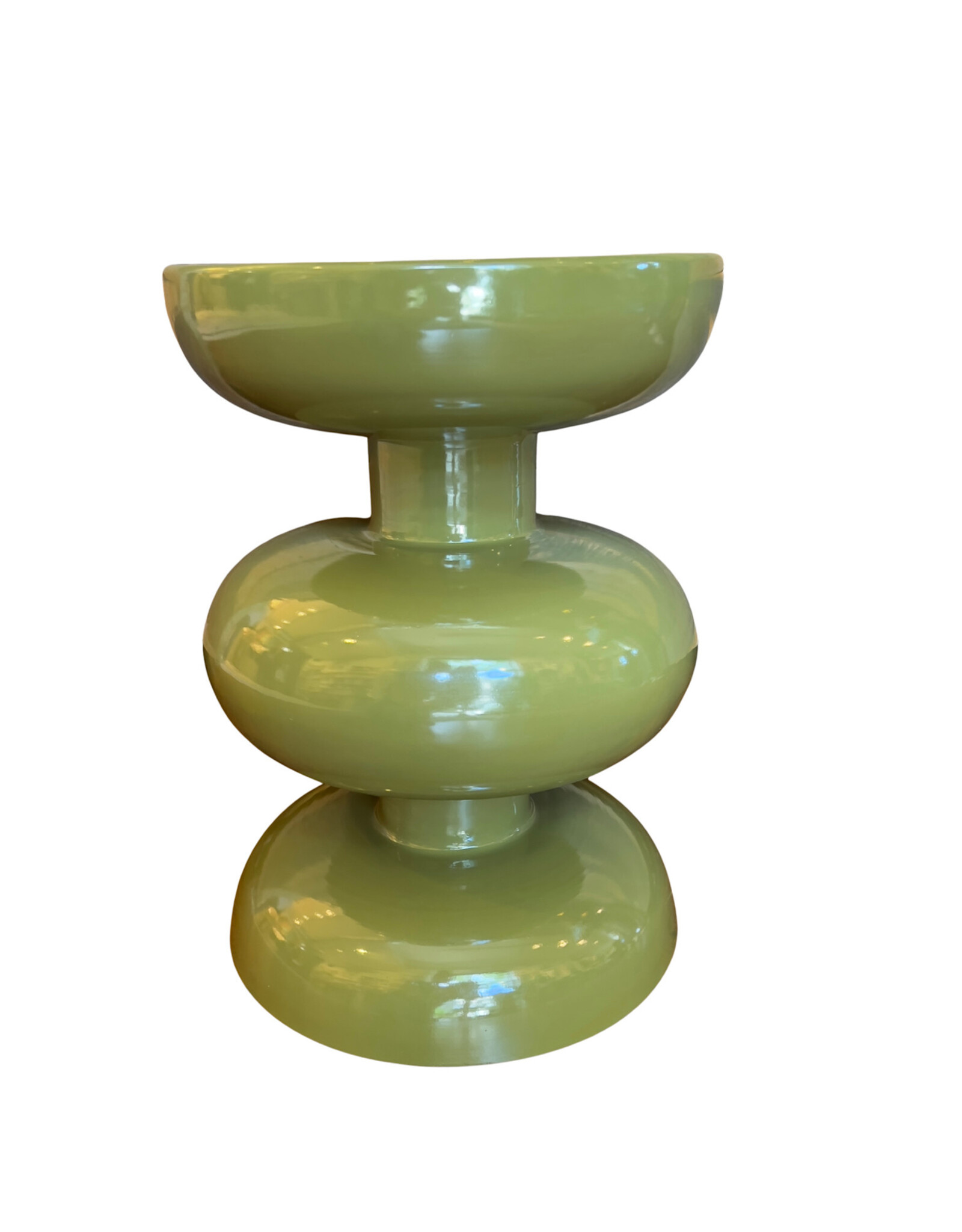 Green Enameled Metal Table/Stool