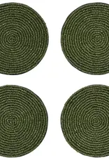 Cedar Green Beaded Coasters - Set of 4