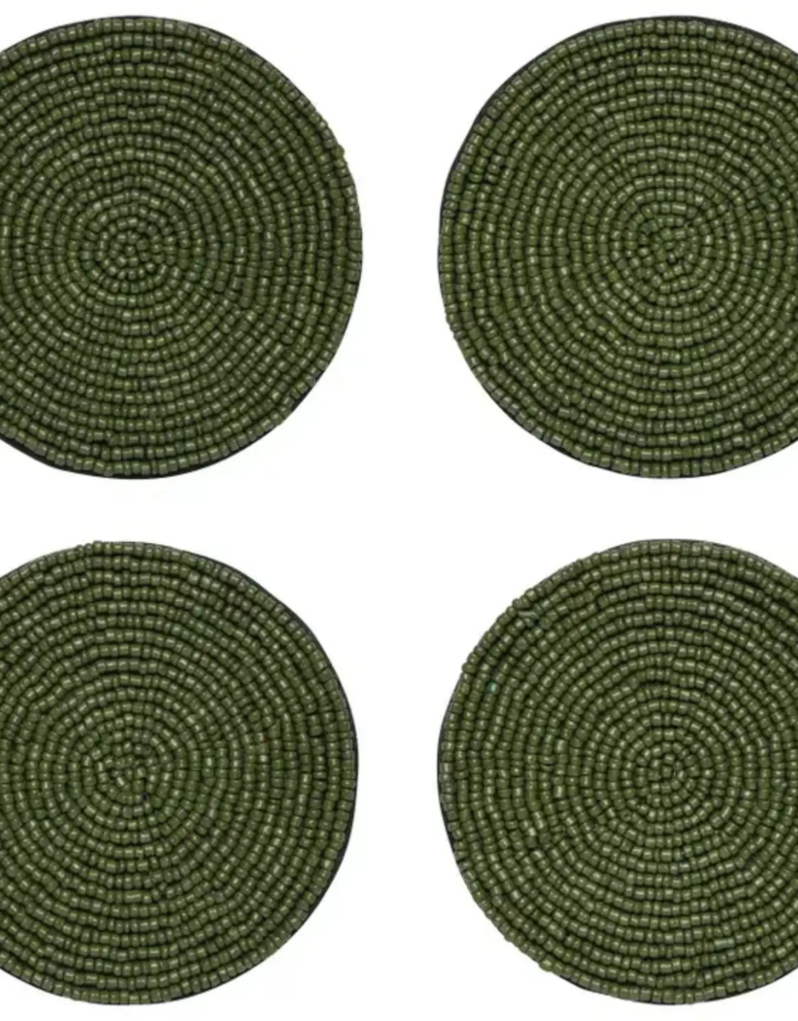 Cedar Green Beaded Coasters - Set of 4
