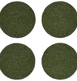 Cedar Green Beaded Coasters - Set of 4
