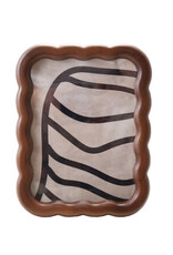 Walnut Rubberwood & MDF Scalloped Photo Frame
