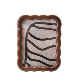Walnut Rubberwood & MDF Scalloped Photo Frame