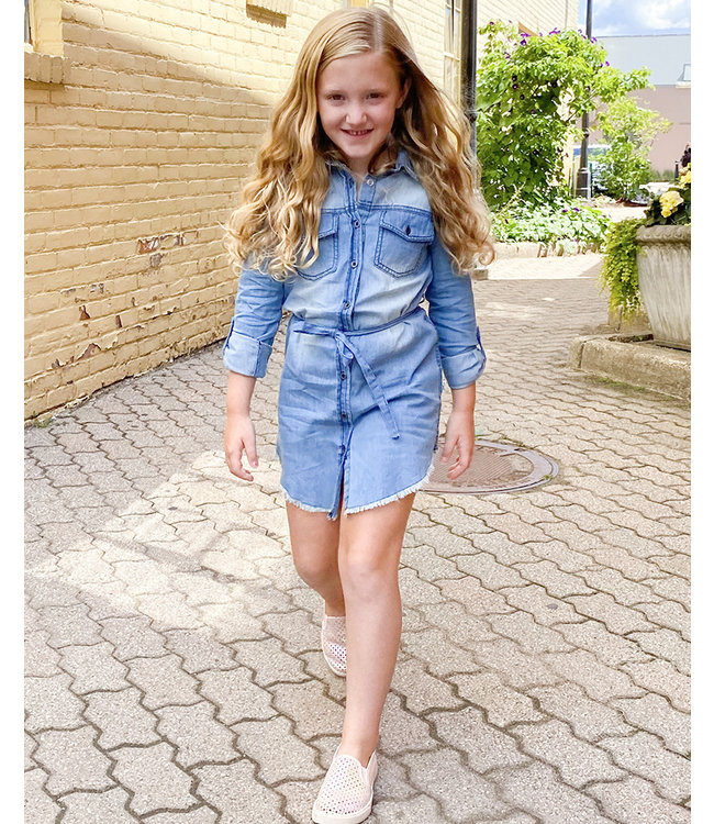 girls denim frock