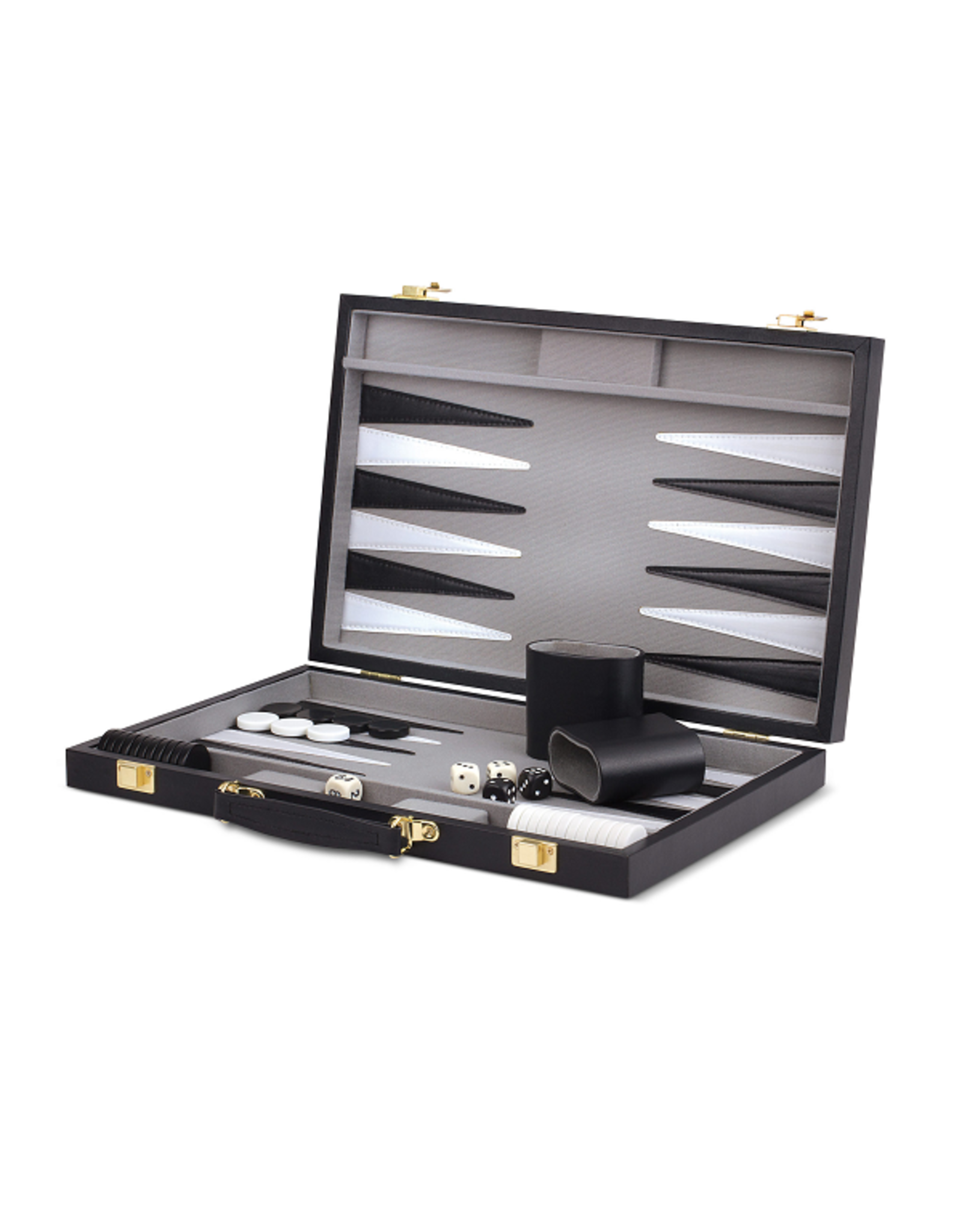 15" Backgammon Black and Grey Vinyl