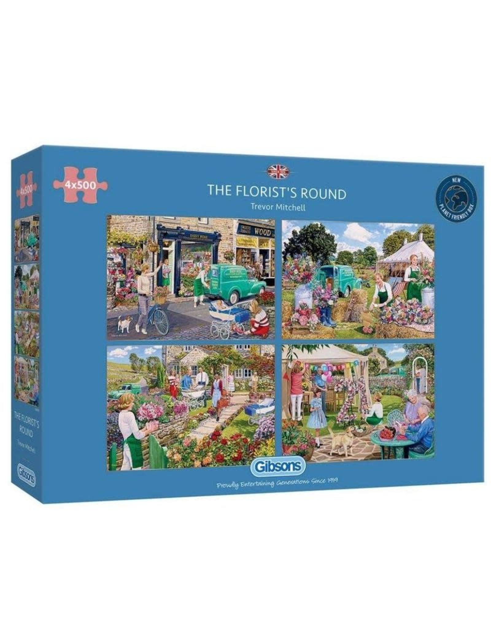 Gibsons The Florist's Round (4 Puzzles) 500 Pc