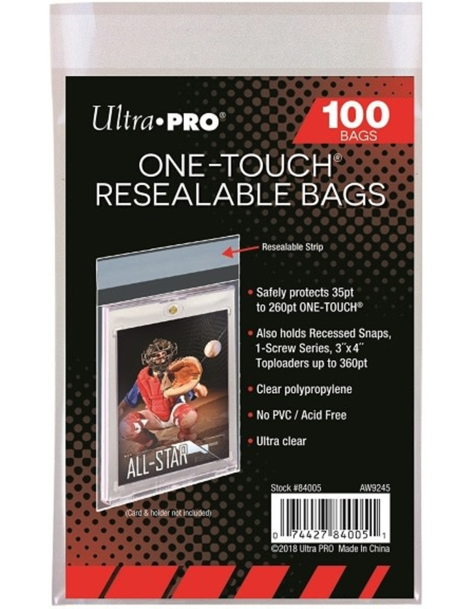 Ultra Pro 1Touch Resealable Bag 100Ct