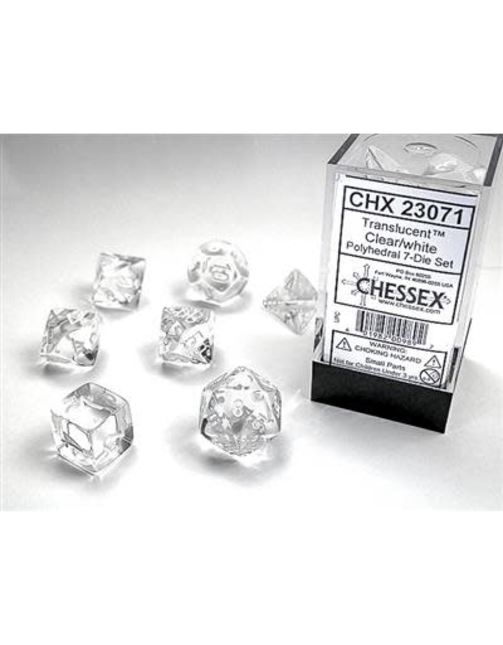 Chessex Chessex Translucent (7 pc Set) Clear/White