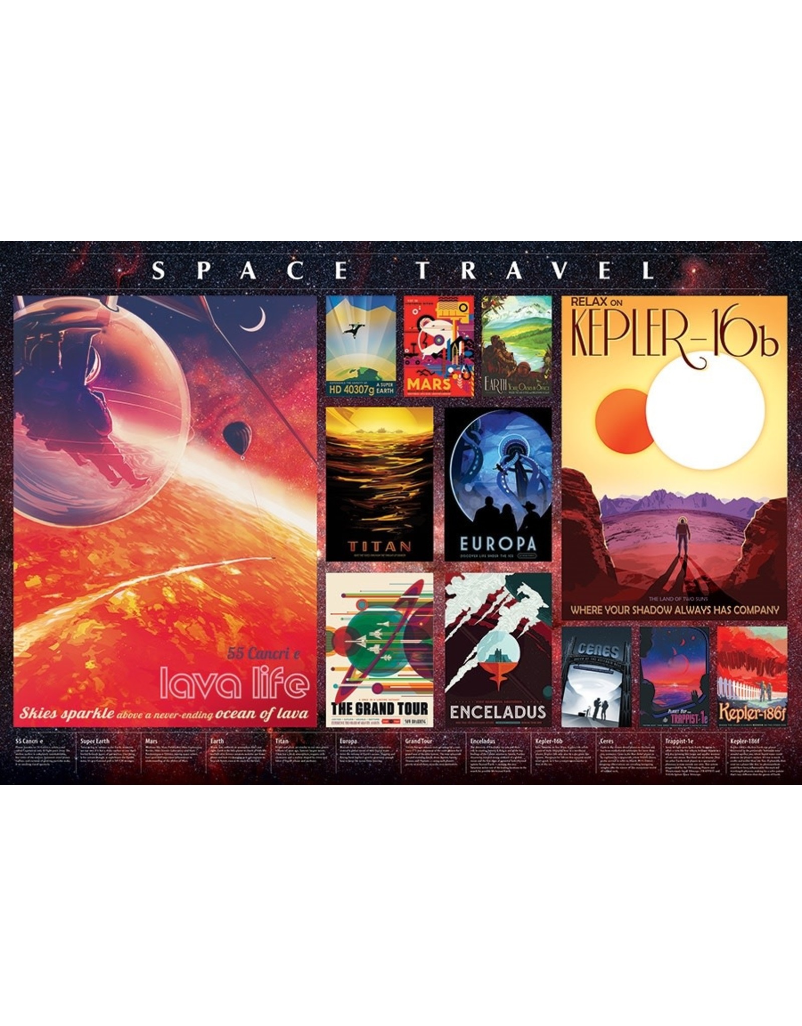 Cobble Hill Cobble Hill Puzzle: Space Travel Posters (2000 PCS)