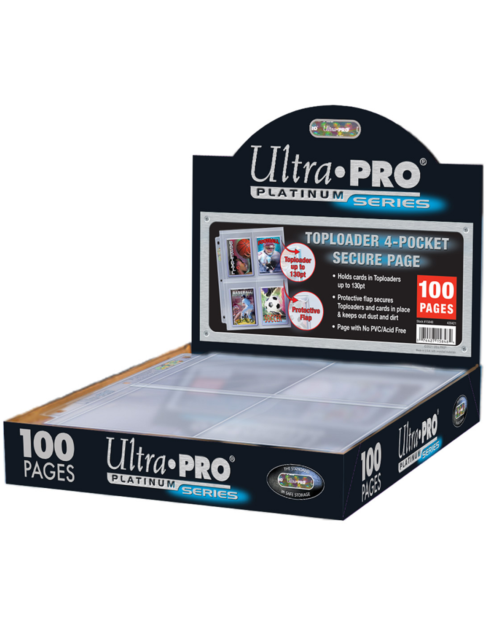 Ultra Pro Ultra Pro 4-Pocket Secure Platinum Pages For Toploaders