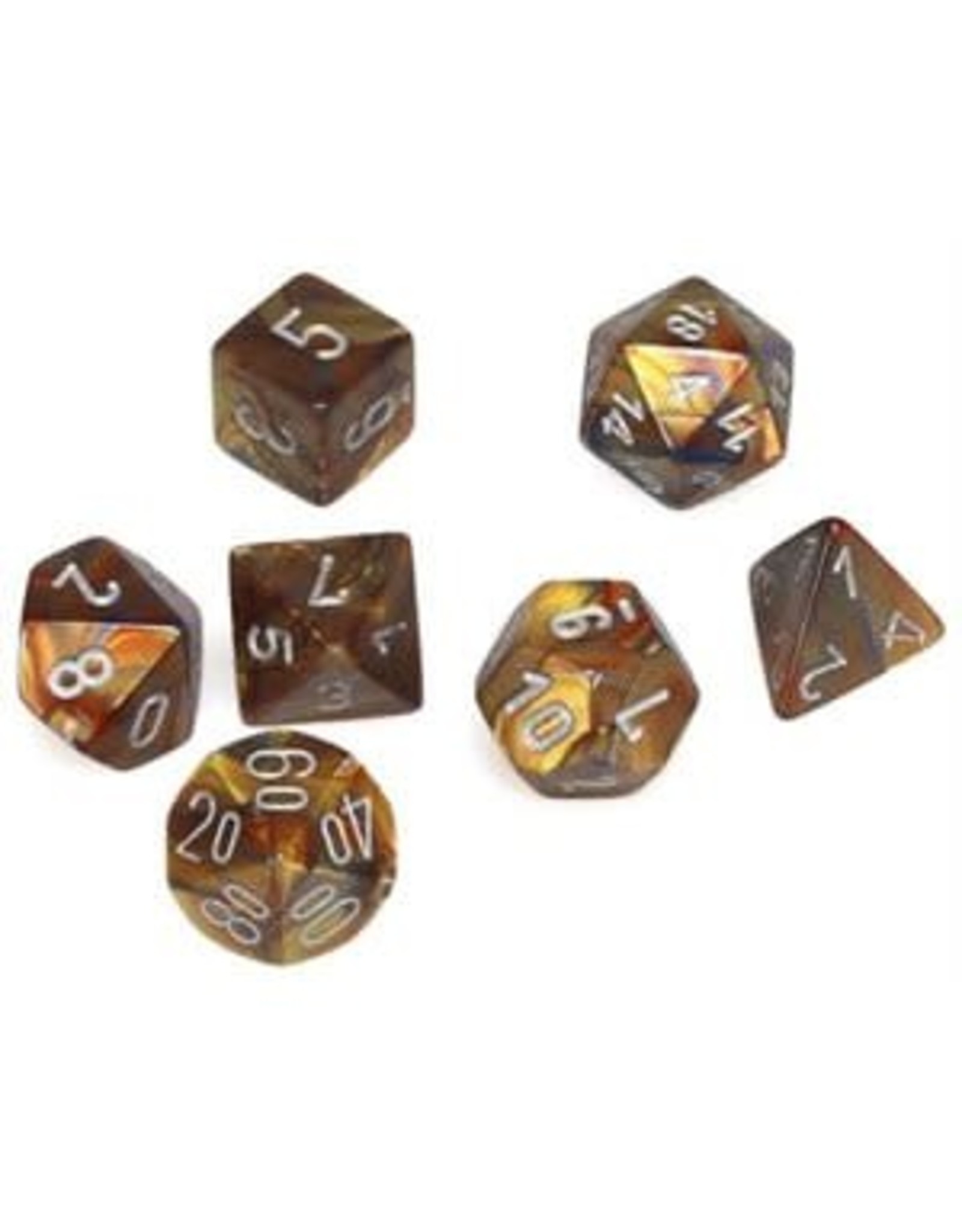 Lustrous: Mini 7pc Polyhedral Gold/Silver