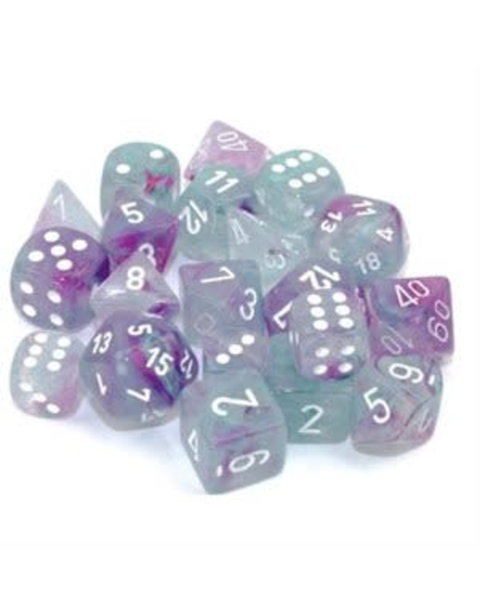 Nebula: Mini 7pc Polyhedral Wisteria/White