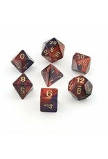 Gemini: Mini 7pc Polyhedral Purple- Red/Gold