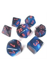 Gemini: Mini 7pc Polyhedral Black- Starlight/Red