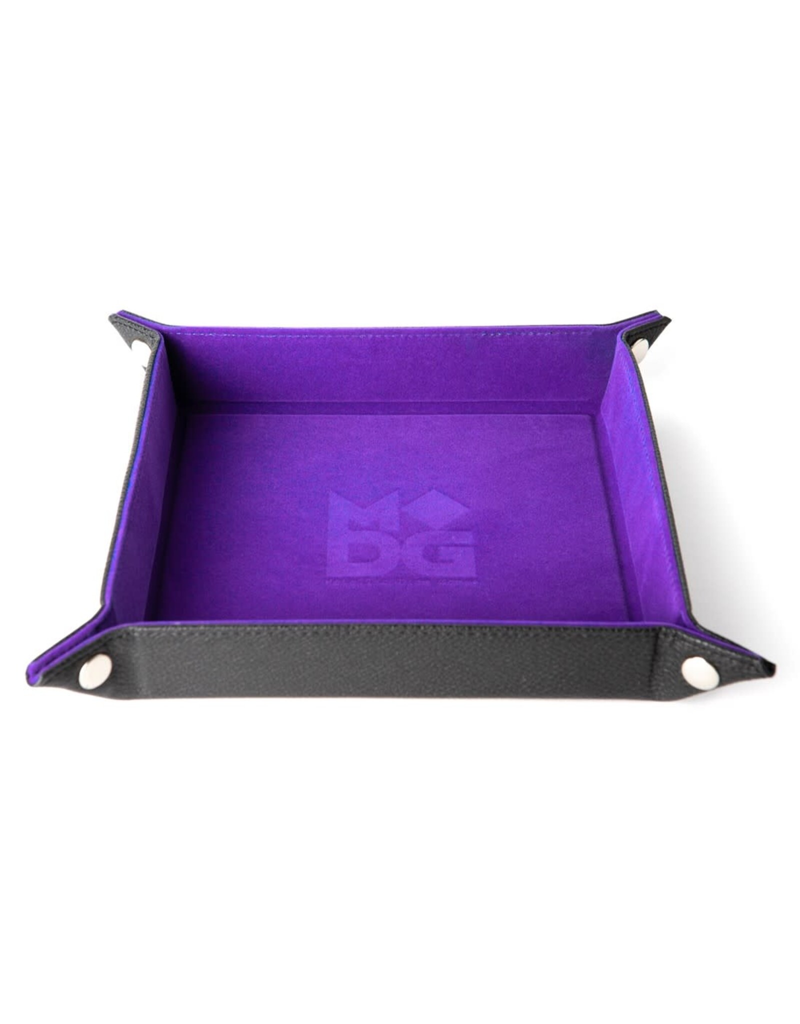 MDG MDG Fold Up Dice Velvet Tray W/ Pu Leather Purple