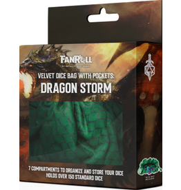 Fanroll Velvet Dice Bag Compartment Dragon Storm Green (20