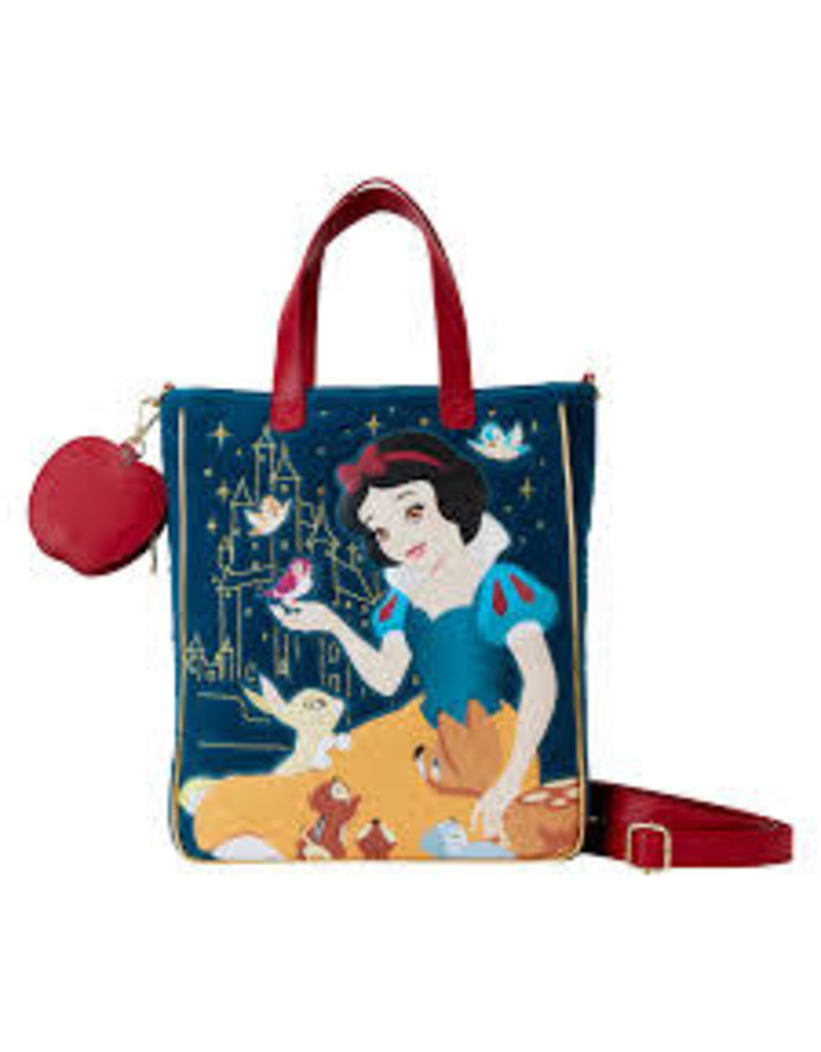 Loungefly Loungefly Disney Snow White Quilt Velvet Tote Bag