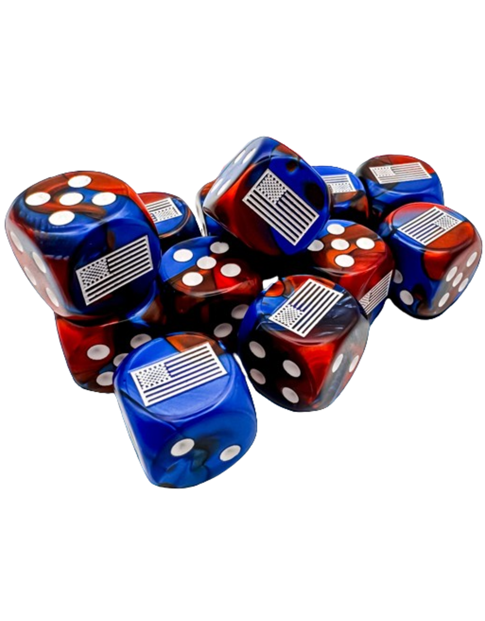 Chessex WWII United States Gemini Blue-Red/White 12d6 16mm Dice Block