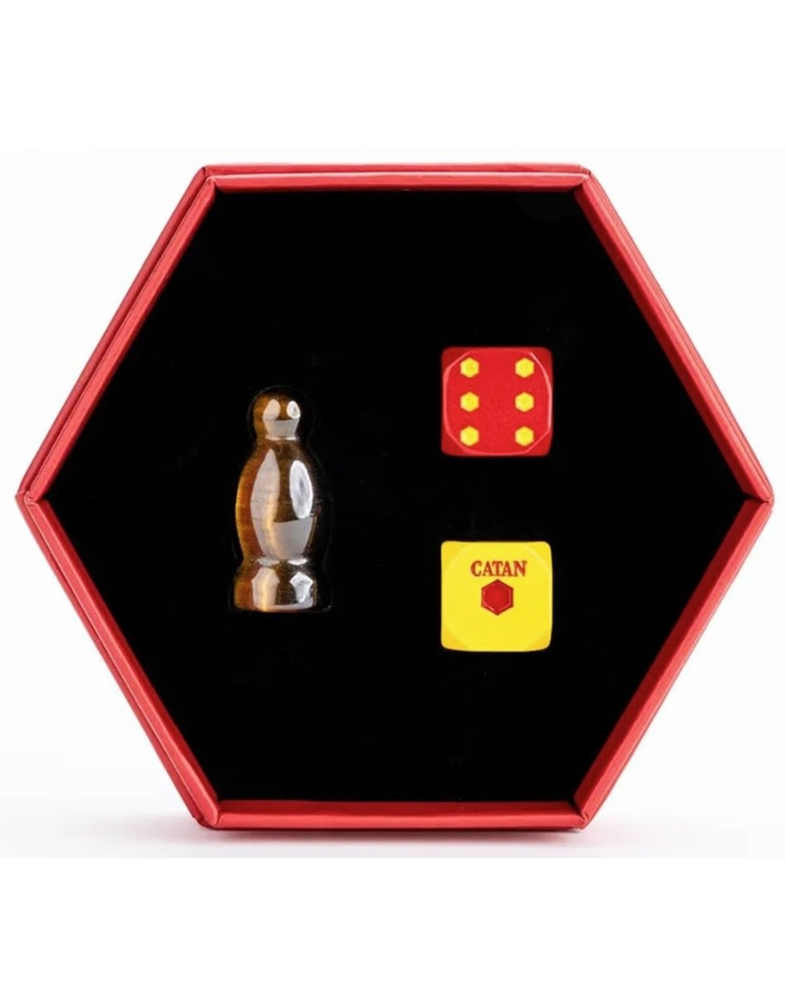 Catan Studio Catan Premium Robber/Metal Dice Set Tiger's Eye