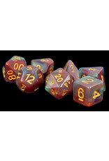 Fanroll Resin 7 Dice Set Red Pearl Swirl 16mm