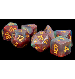 Fanroll Resin 7 Dice Set Red Pearl Swirl 16mm