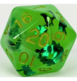 Role 4 Initiative XL D20: Lit Leprechaun (Glow In The Dark!) W/ Symbol 30mm