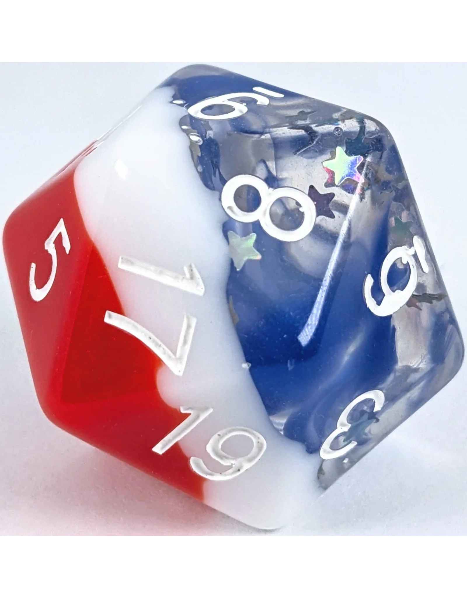 Role 4 Initiative XL D20: Stars & Stripes 30mm