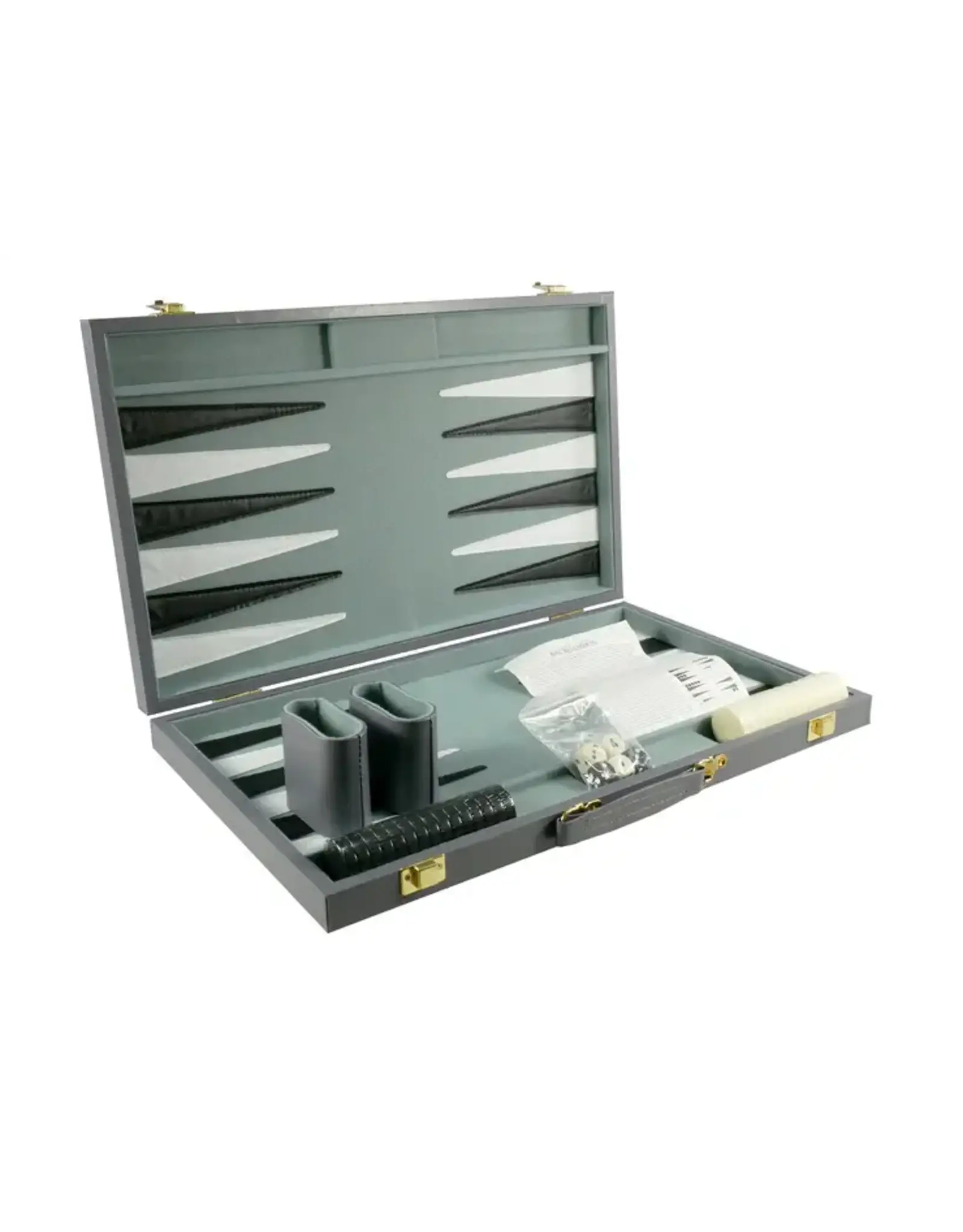 Worldwise Imports Backgammon - 15" Grey Vinyl