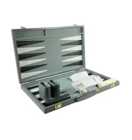Worldwise Imports Backgammon - 15" Grey Vinyl