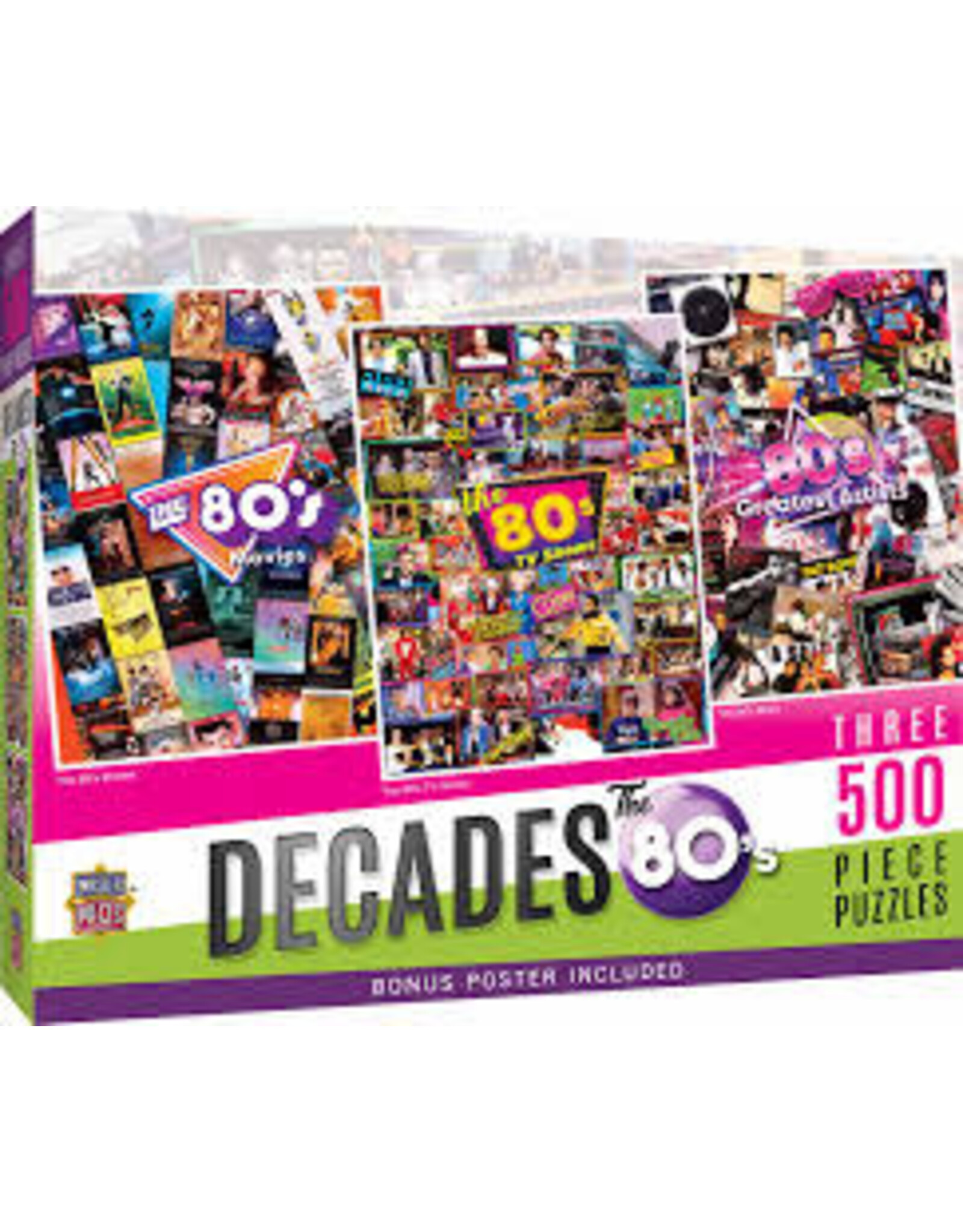 Decades The 80s 3-Pack 500pc Puzzle