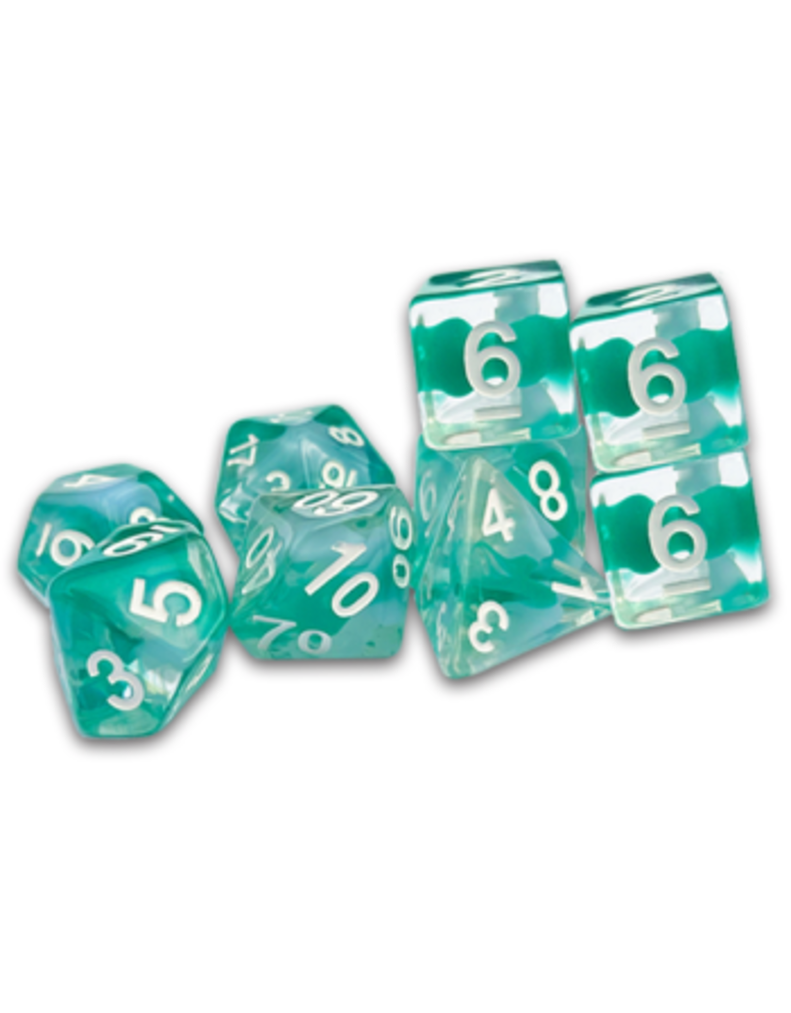 Goodman Games Dungeon Crawl Classic Traditional 9-Die Set Thracian Azure Swirl Dice