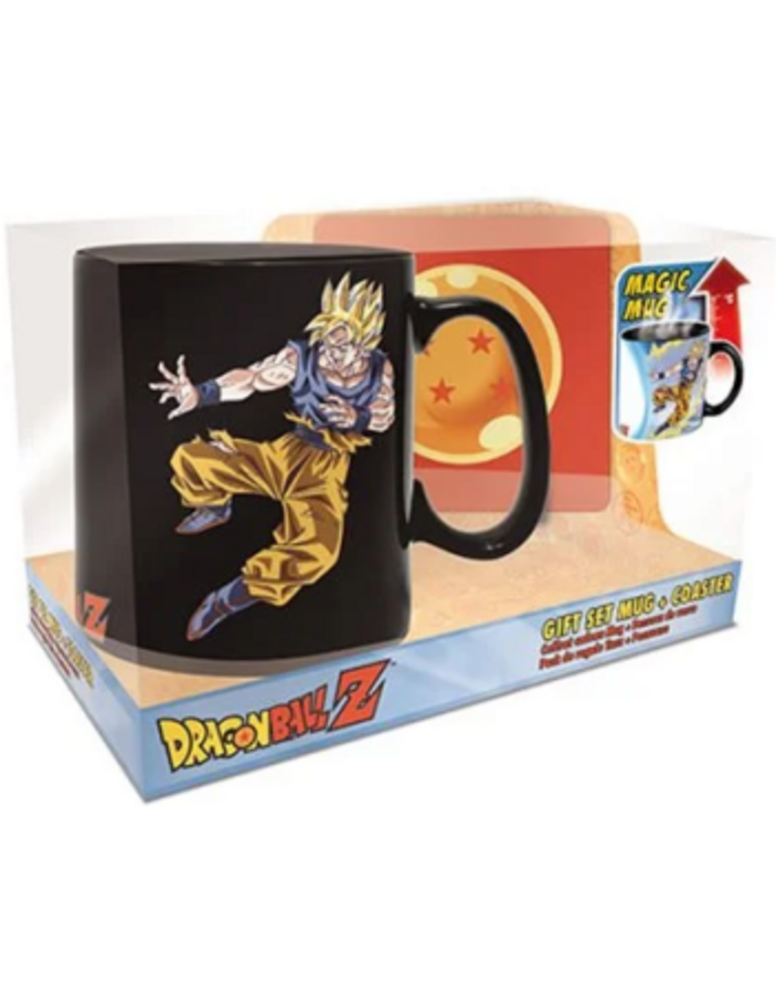 Dragon Ball Mug Heat Change 460ml/Coaster "Goku Vs Buu"
