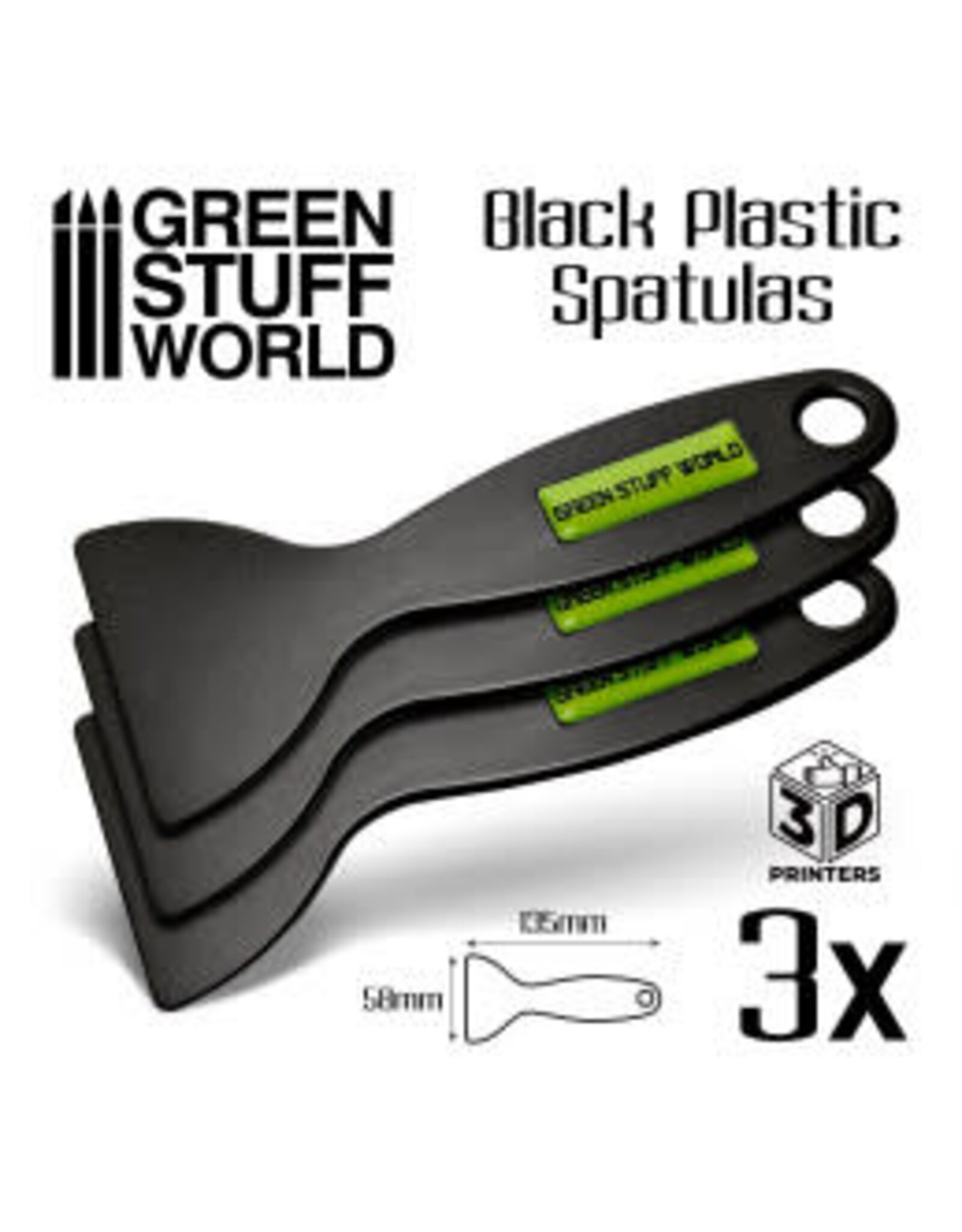 Green Stuff World: Black Plastic Spatulas (Package of 3)