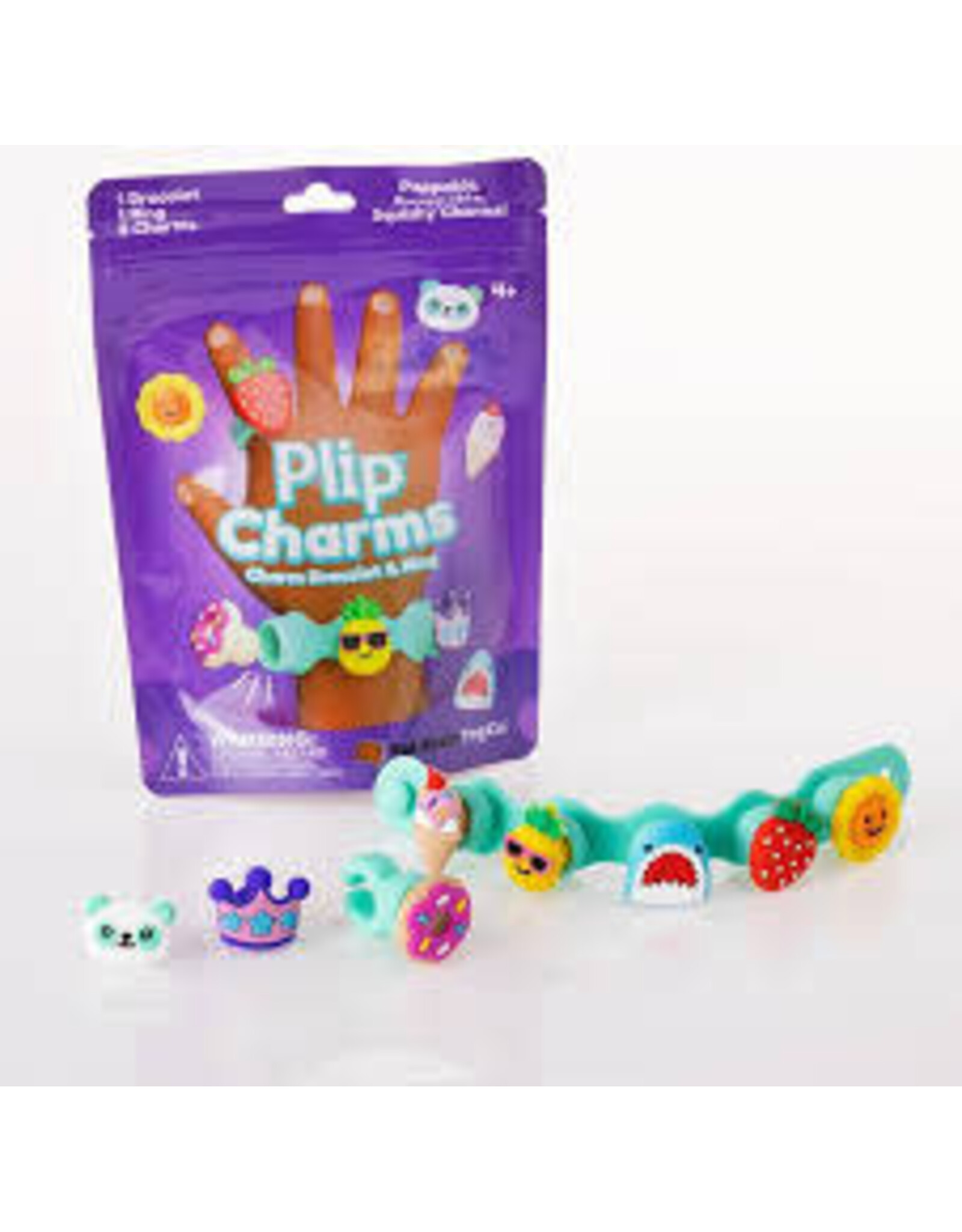 Crystal Art Plip Charms: Charm Bracelet & Ring (Teal Bracelet)