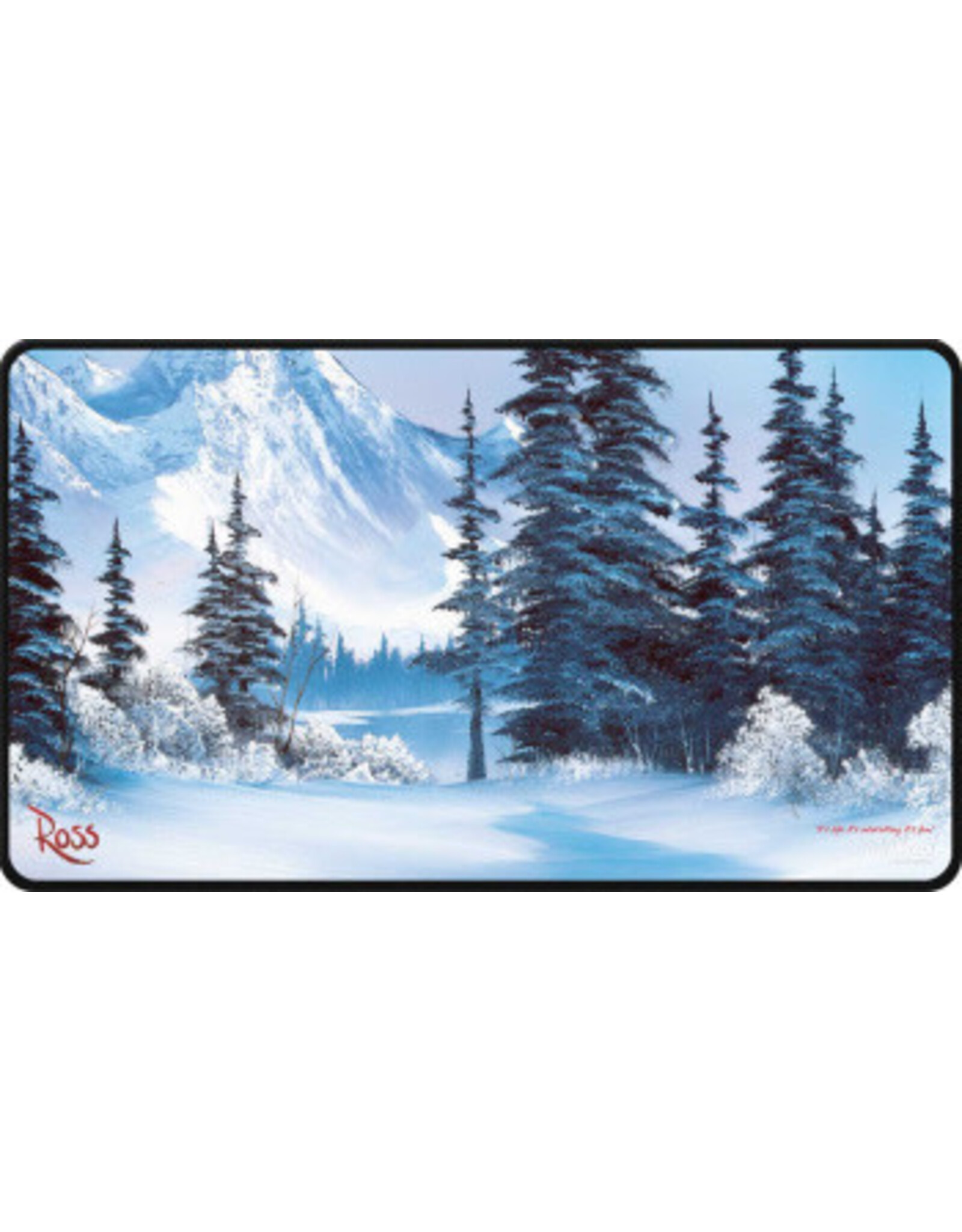 Ultra Pro Up Playmat Bob Ross Winter Paradise Black Stitched