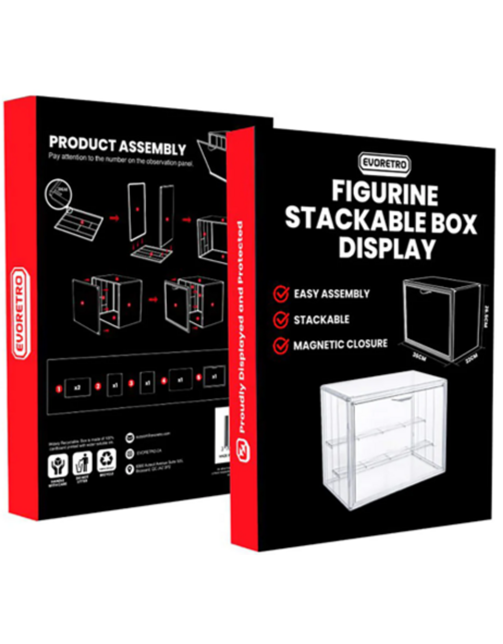 EvoRetro Figurine Stackable Box Display  (6.3x24x27cm)