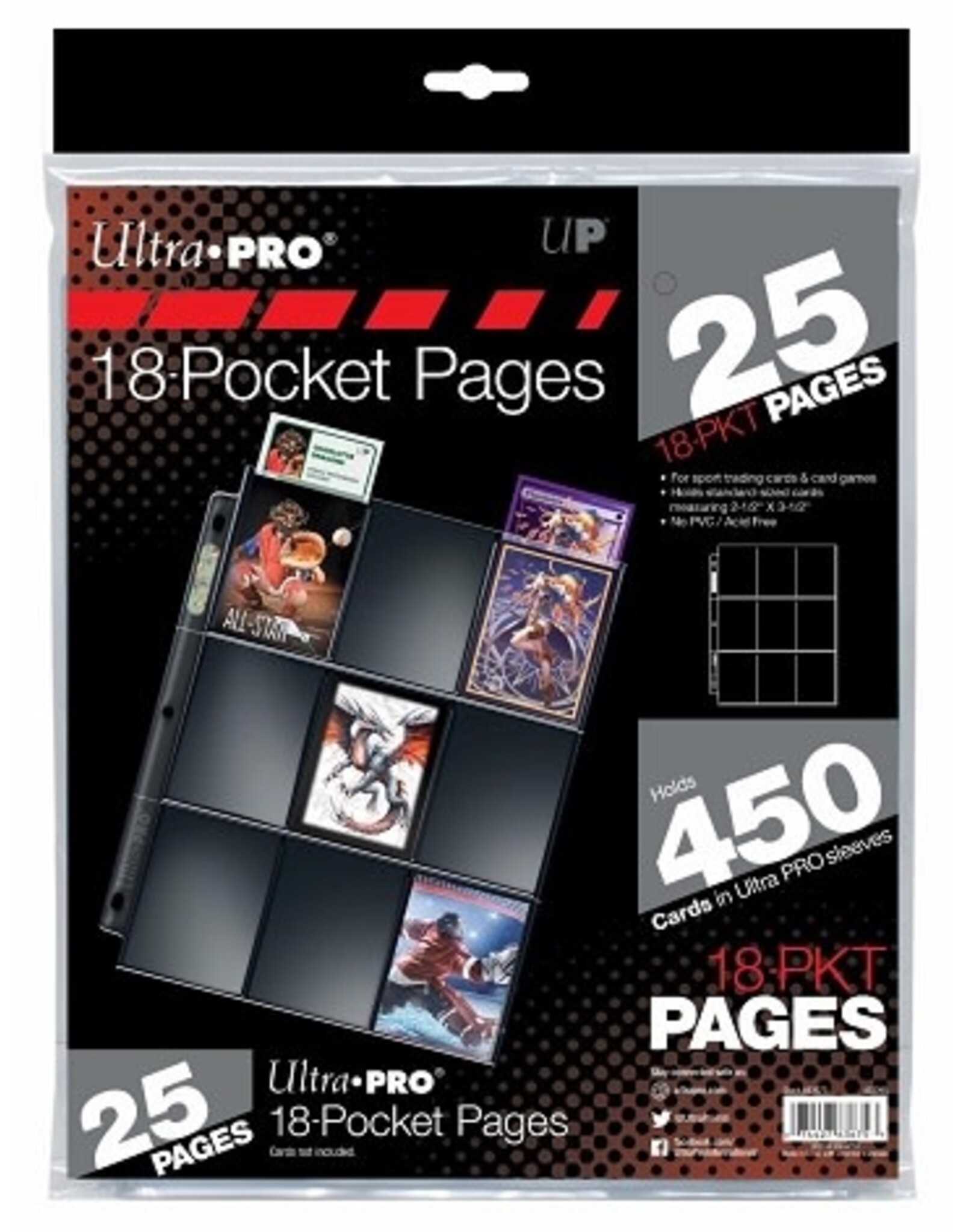Ultra Pro 18 Pocket Silver Toploading Binder Pages 25 Pack