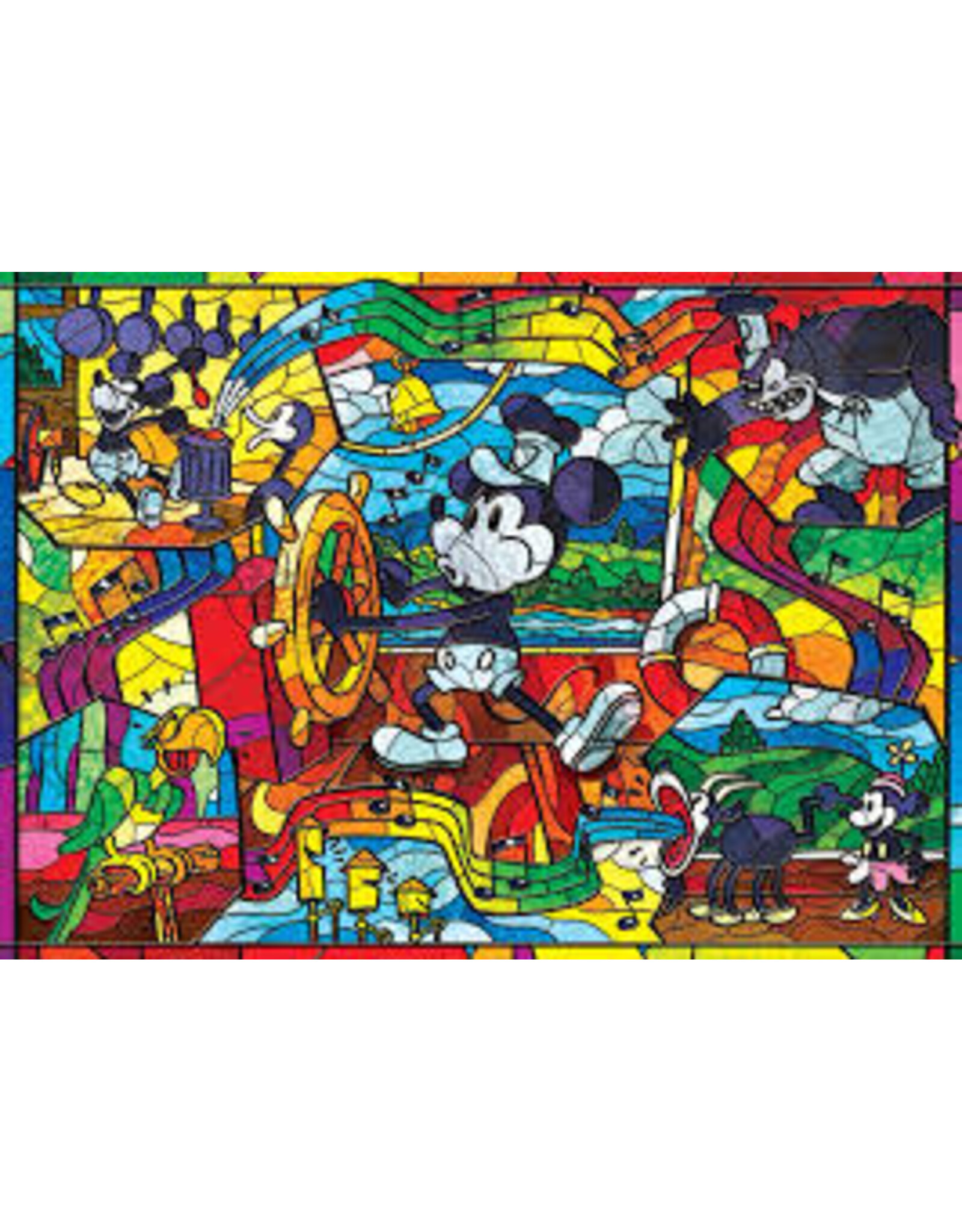 USAopoly Stained Glass Steamboat Willie Puzzle  (500PC)