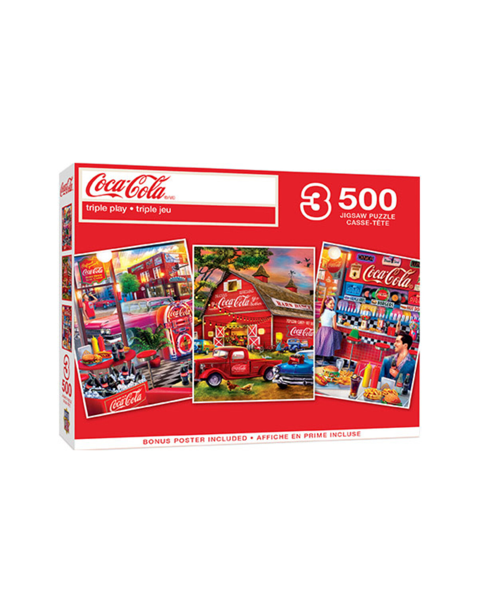 USAopoly Coca-Cola  3-Pack 500 PC Puzzle