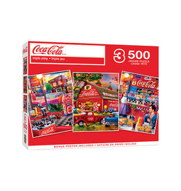 USAopoly Coca-Cola  3-Pack 500 PC Puzzle