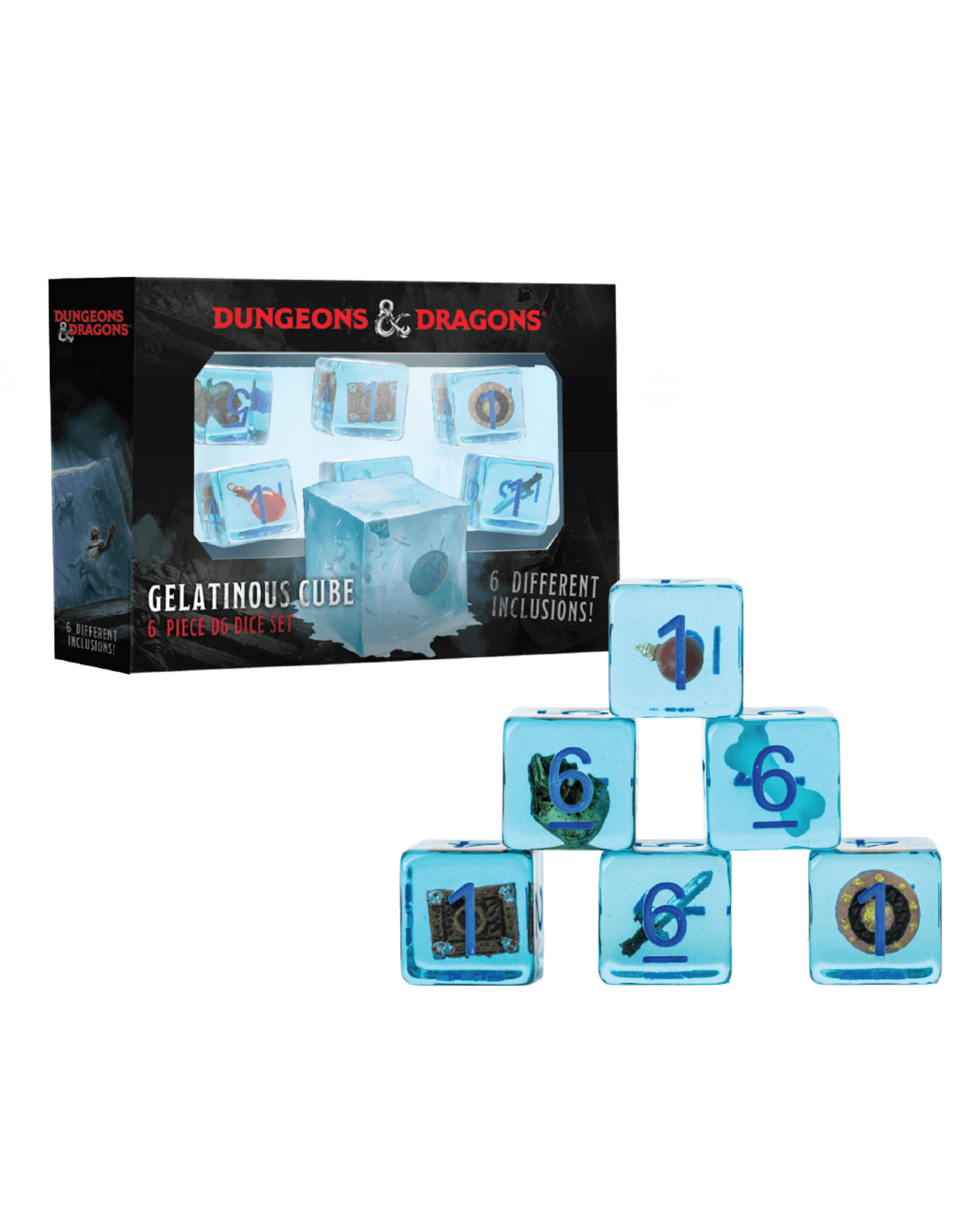 Fanroll Dungeon & Dragons  Gelatinous Cube 6 Piece D6 Dice Set