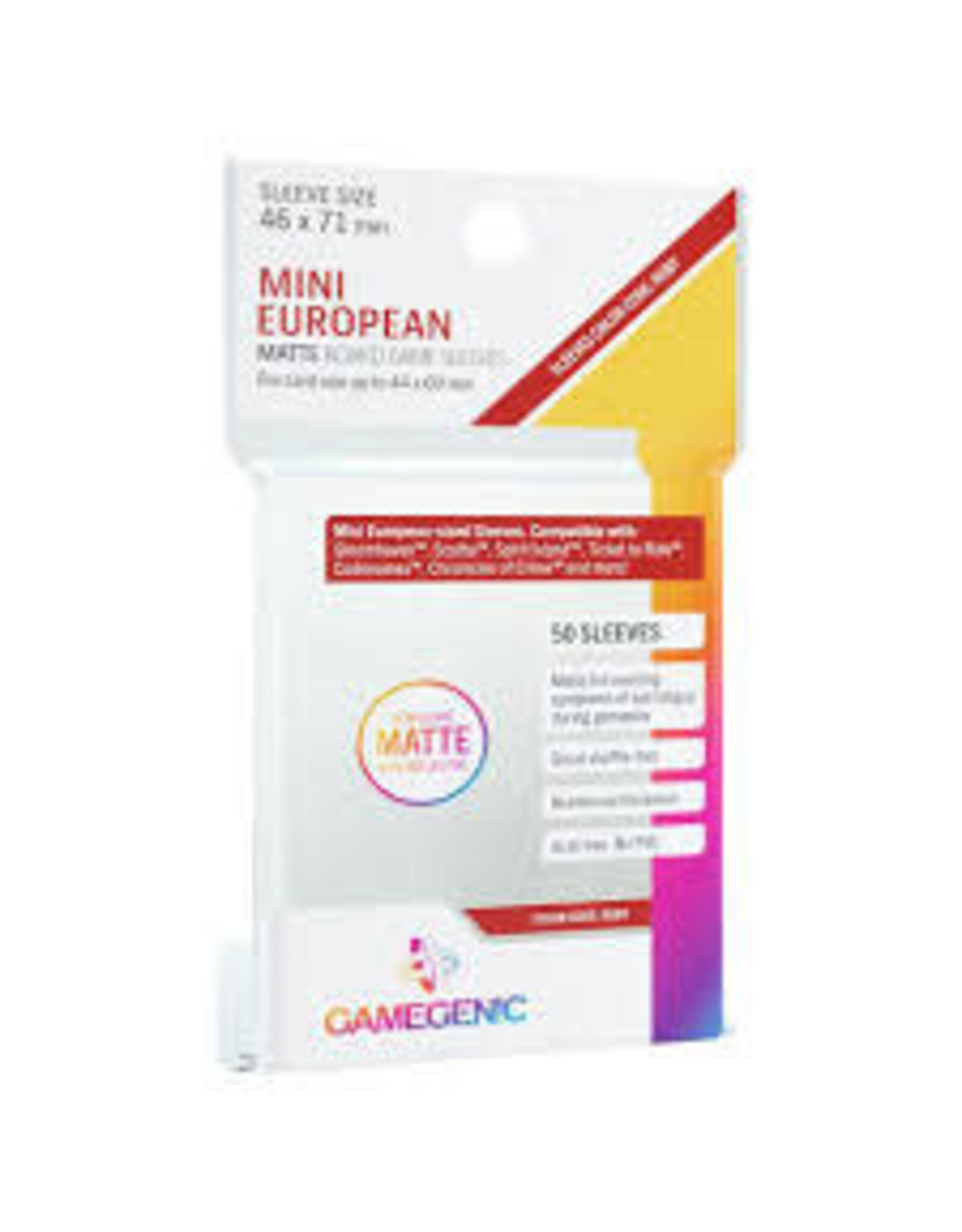 GameGenic Sleeves: Gamegenic: Matte Mini European-Sized Boardgame Sleeves