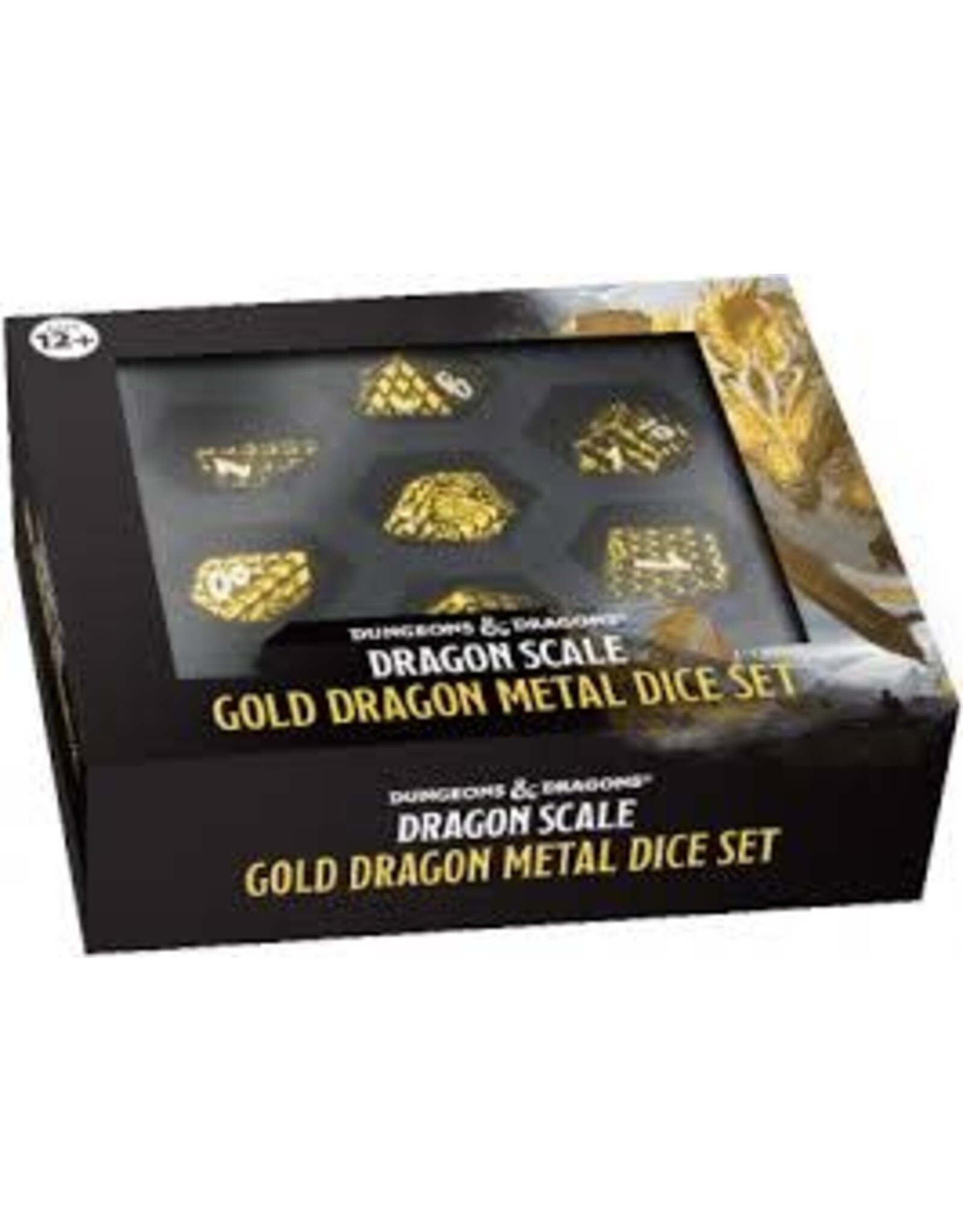 Wizards of the Coast Dnd Metal 7 Dice Set Dragon Scale Gold