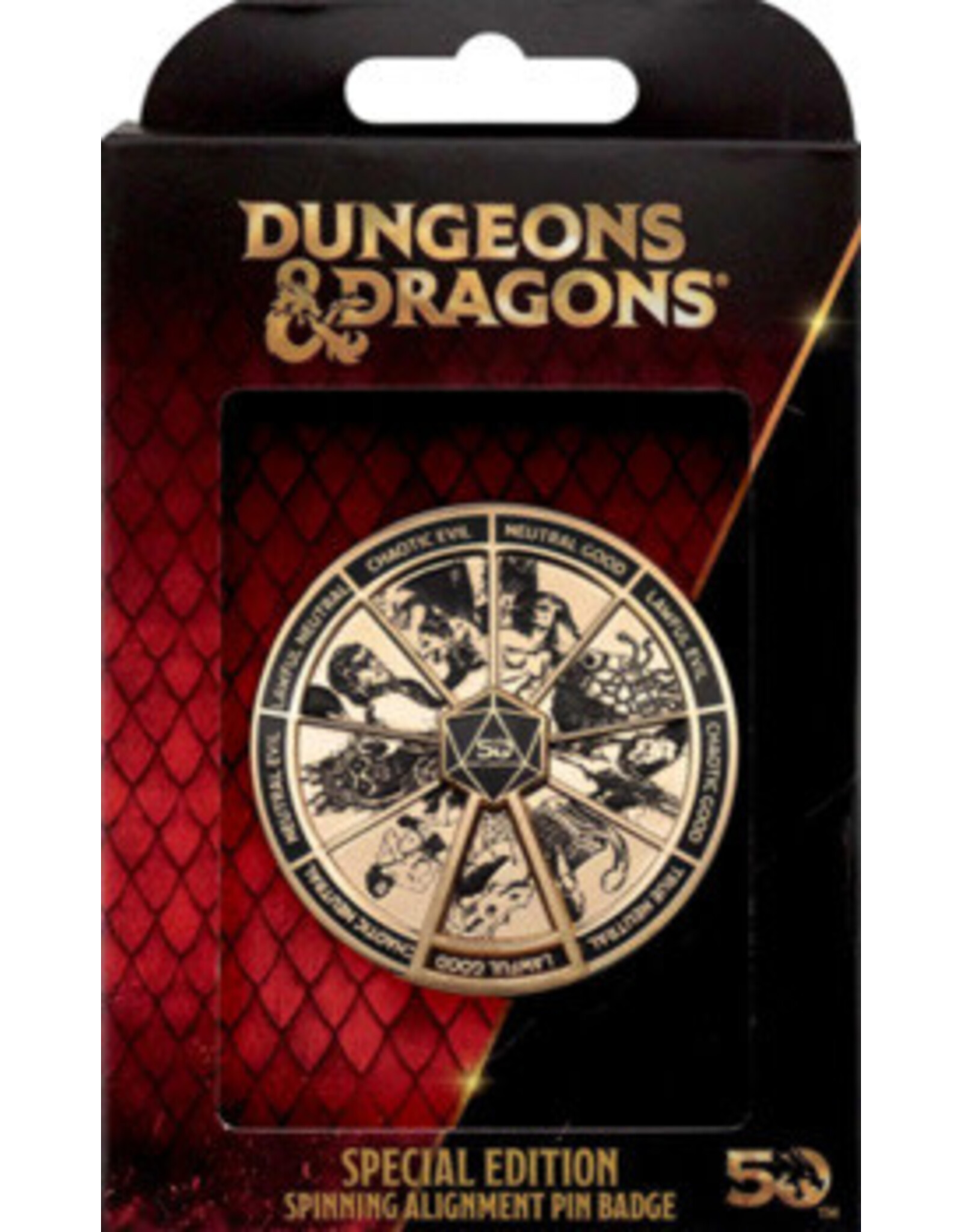 Dnd Gold Plated Alignment Spinner Pin Badge