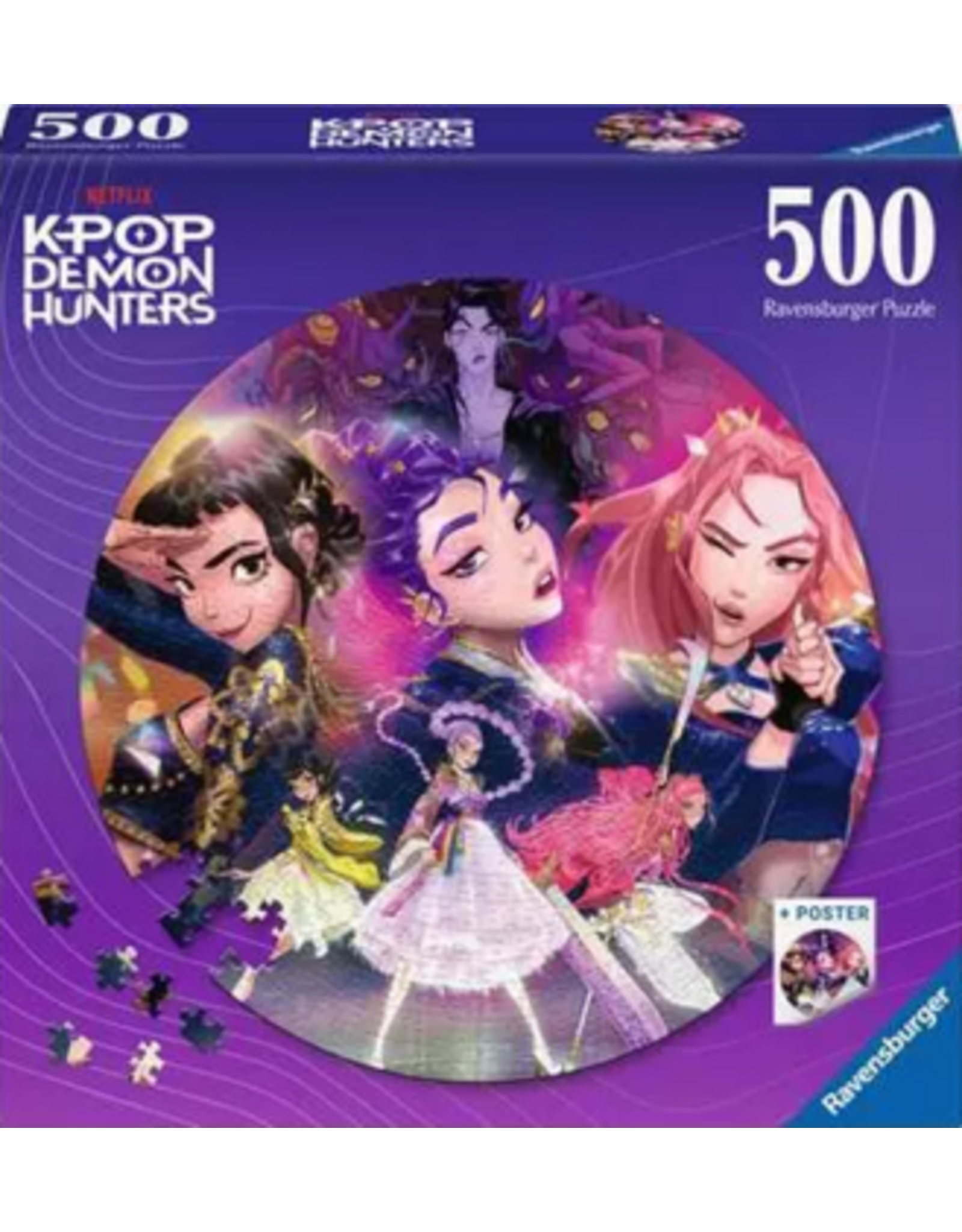 Ravensburger Kpop Demon Hunters 500 Piece Round Puzzle