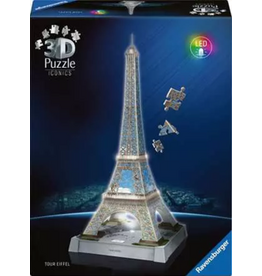Ravensburger Iconics 3d Eiffel Tower Night Ed. 216 Piece Puzzle