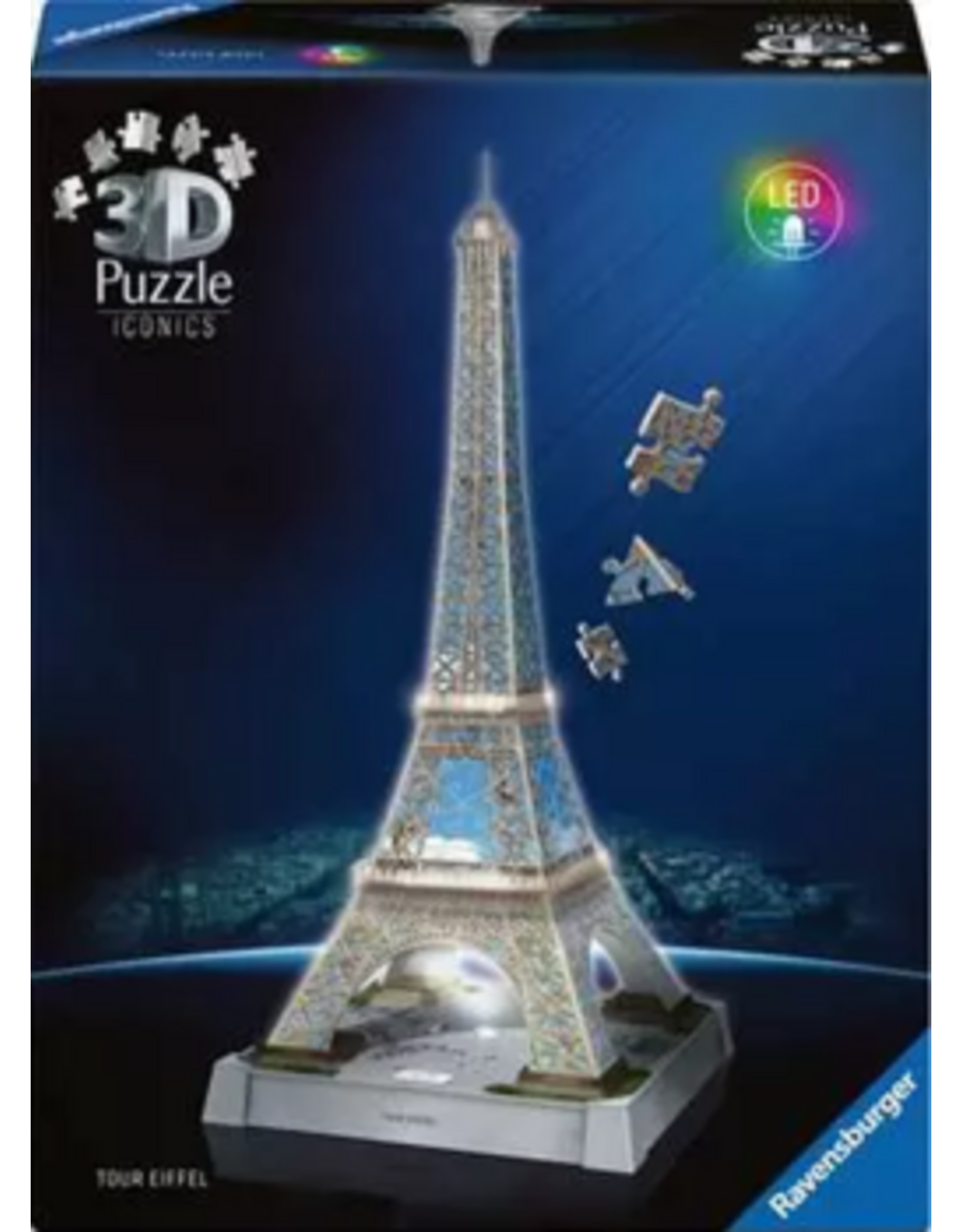Ravensburger Iconics 3d Eiffel Tower Night Ed. 216 Piece Puzzle