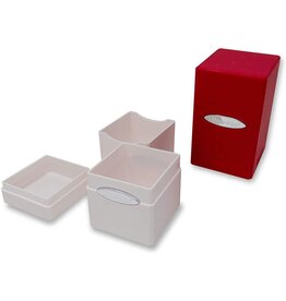 Ultra Pro Deck Box: Classic Satin Tower Bundle: Red & White
