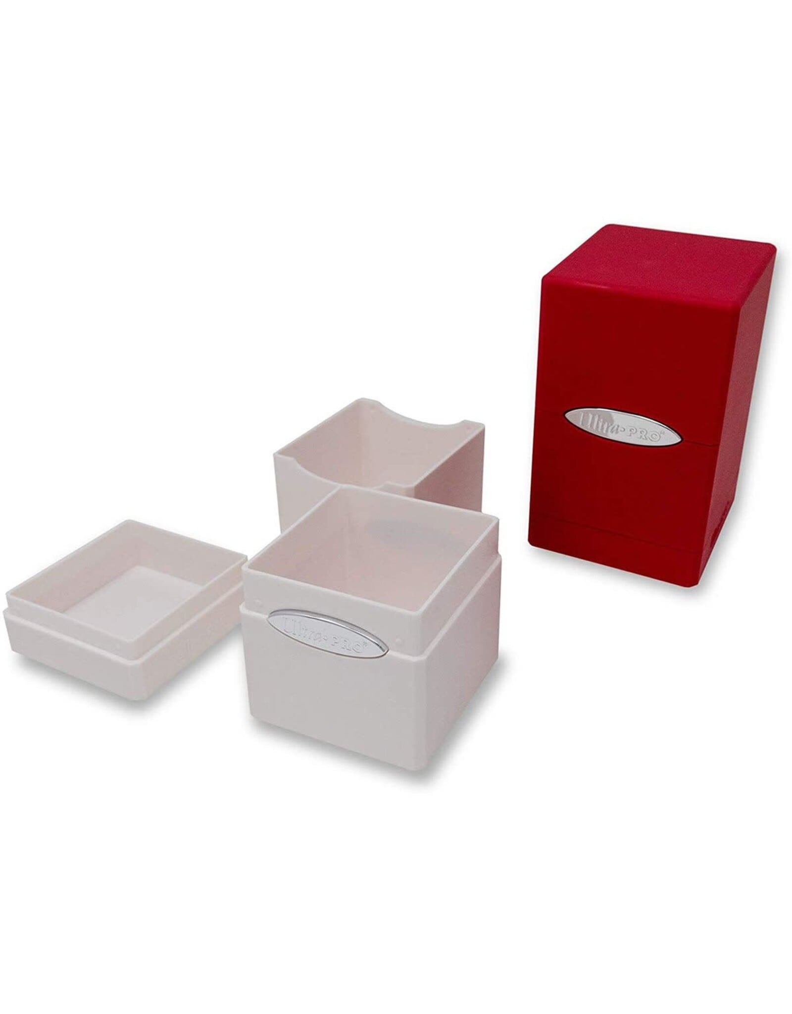 Ultra Pro Deck Box: Classic Satin Tower Bundle: Red & White